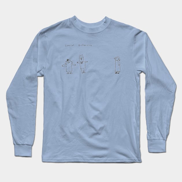 Social Distancing with my puppets Long Sleeve T-Shirt by 6630 Productions